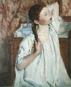 Mary Cassatt Girl Arranging Her Hair 1886 oil painting artist